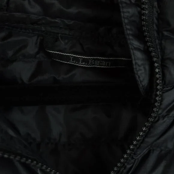 LL Bean Black Quilted Downtek Water Repellent Lightweight Hooded‎ Jacket